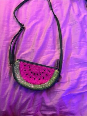 Glitter Watermelon Crossbody Bag - Pink & Green